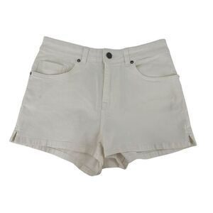 ROXY Jean Shorts White High Rise Womens Size 28 Waist Stretchy Denim Casual Boho
